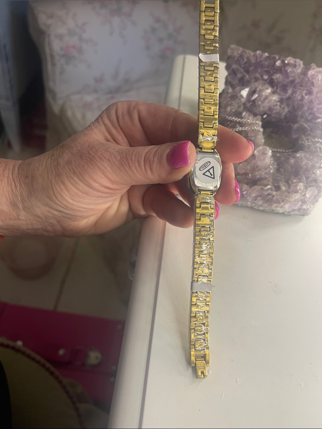 Gold-Tone Women's Watch With Purple Dial — image 3 of 4